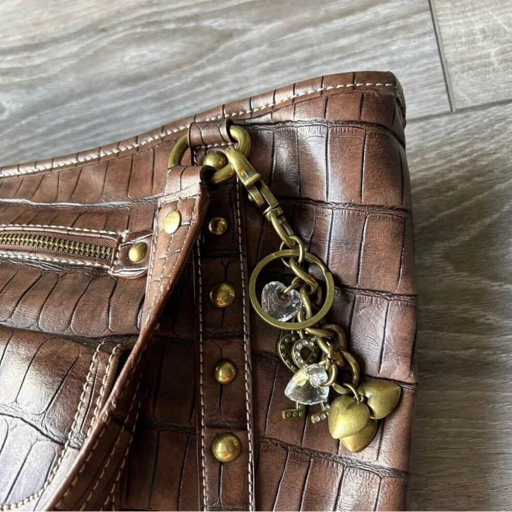Pritzi Faux Leather Studded Boho Shoulder Handbag - Picture 7 of 16